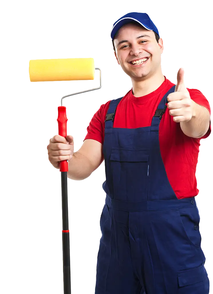 Ein Maler mit Farbroller